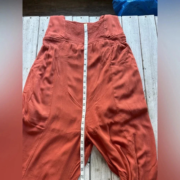 Mustard Seed | rust | smocked | cropped leg | romper | jumpsuit | L - Picture 6 of 17